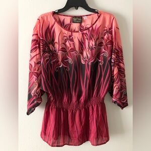 Bob Mackie Floral Peplum Blouse